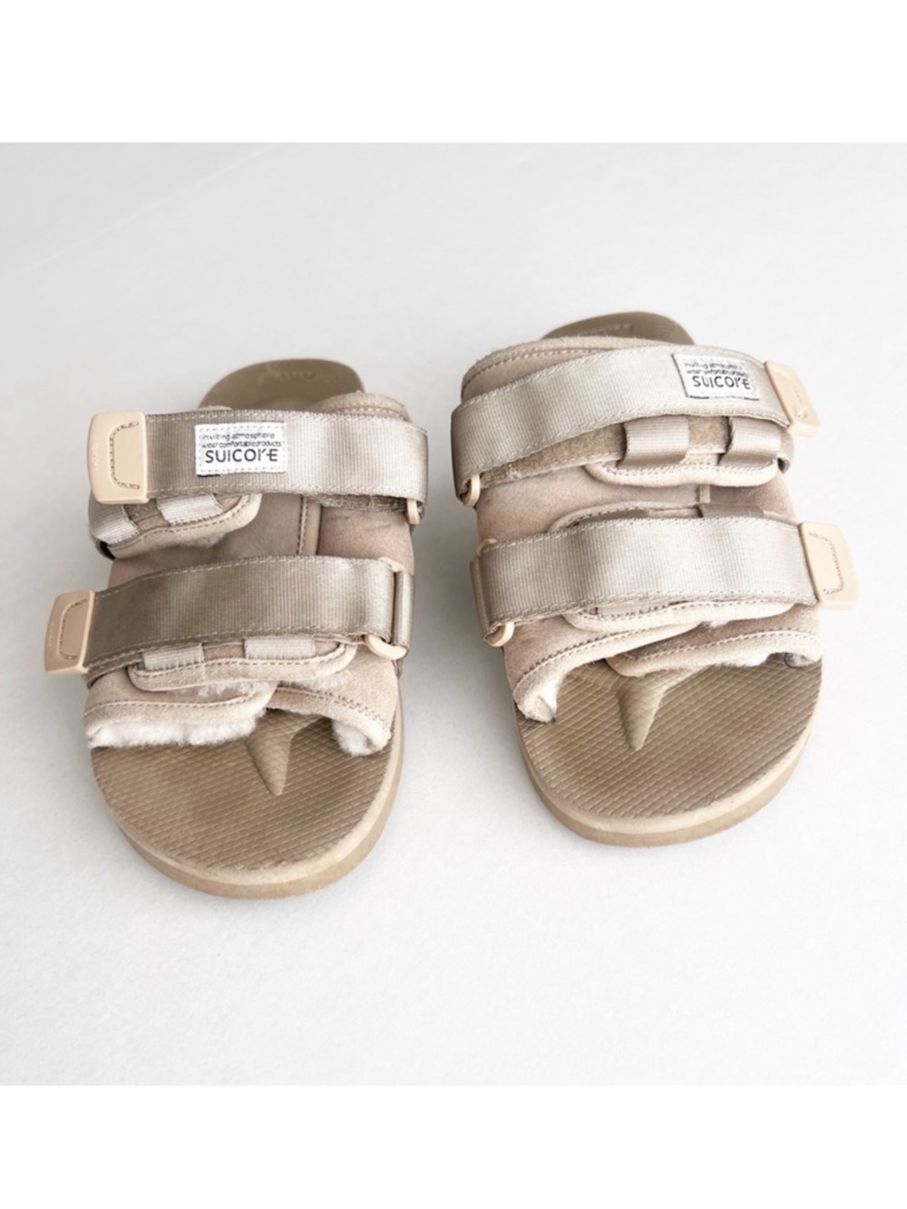 SUICOKE Moto-Cab Sandal Sherpa Slide Velcro Comfort Slip On Chunky Flip Flop - Picture 3 of 8